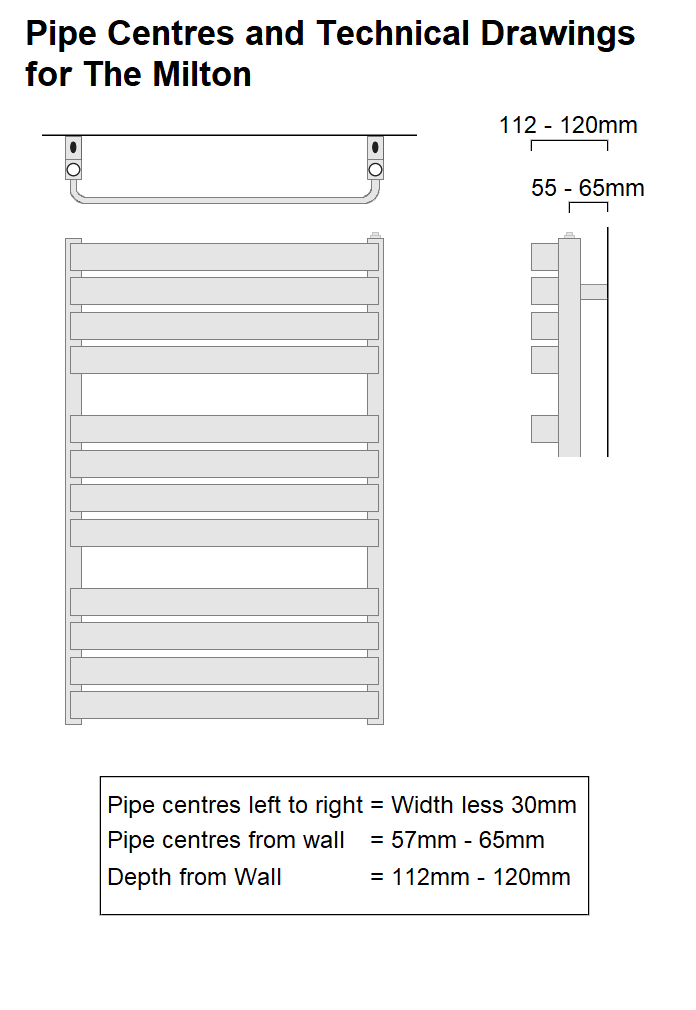 Milton Designer Towel Rail - 785 x 500mm